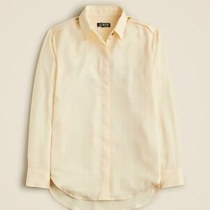 J. Crew Cream Drapey jacquard-print shirt